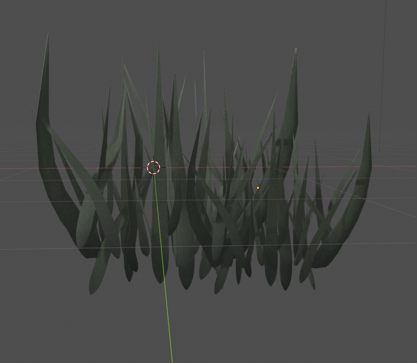 Tuft of stylized grass modeled in Blender